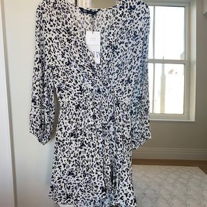 Zara wrap dress, floral leopard print